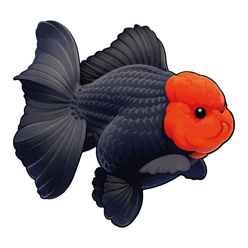 Grade Black Oranda with Red Head HQ Goldfish