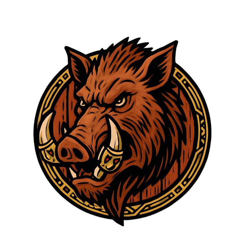 Wild Boar Ring Tribal Style