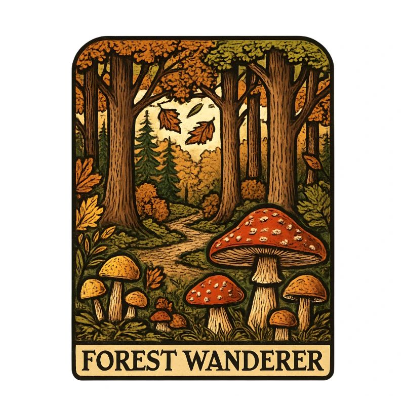Sentier des champignons errants de la forêt Forêt d’automne