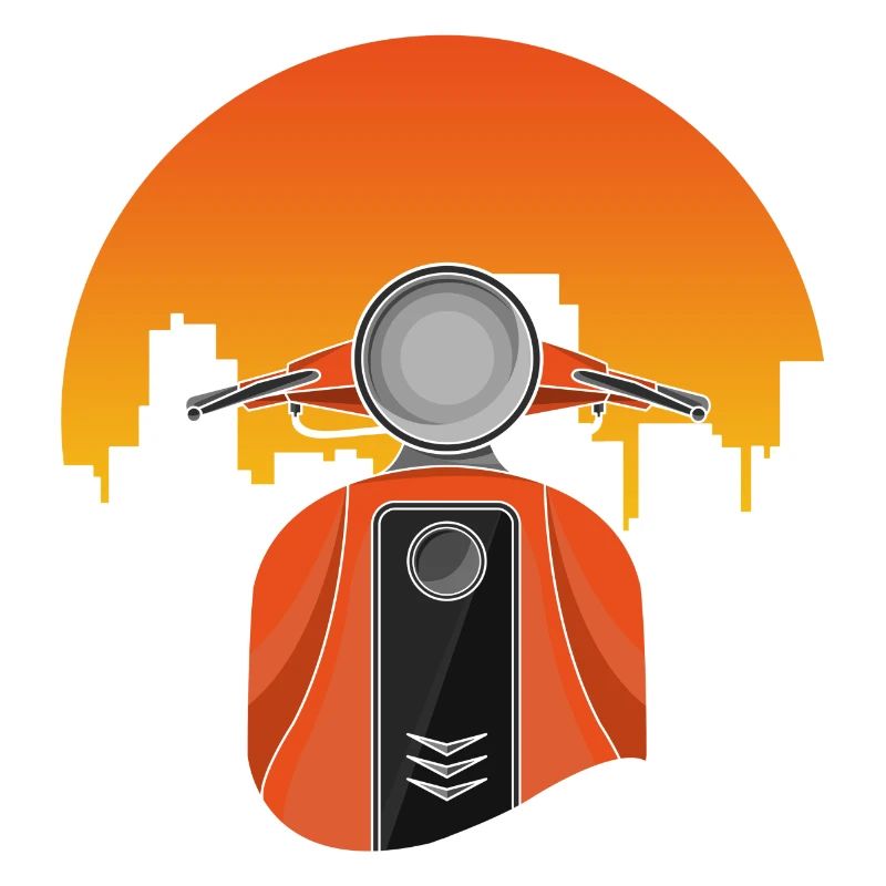 Cyclomoteur avec maisons