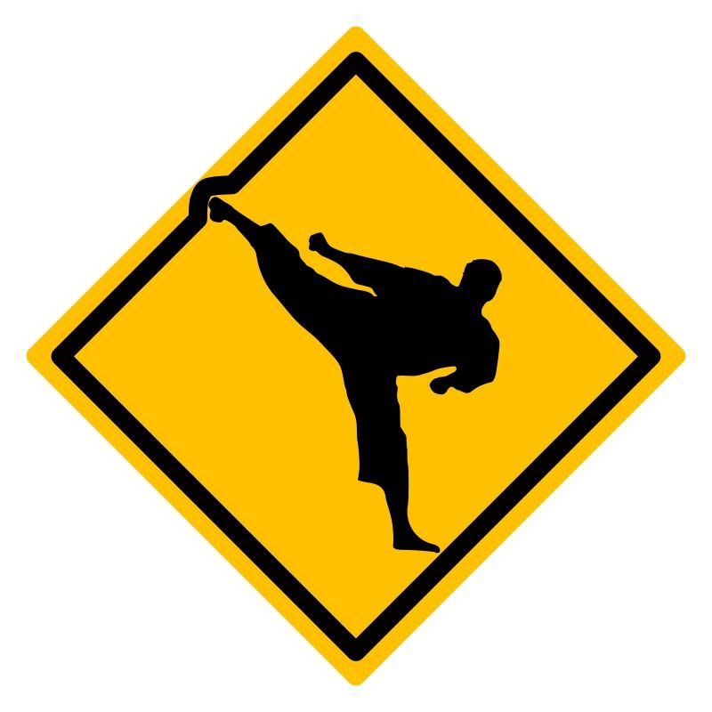 Karate Warning Sign Yokogeri