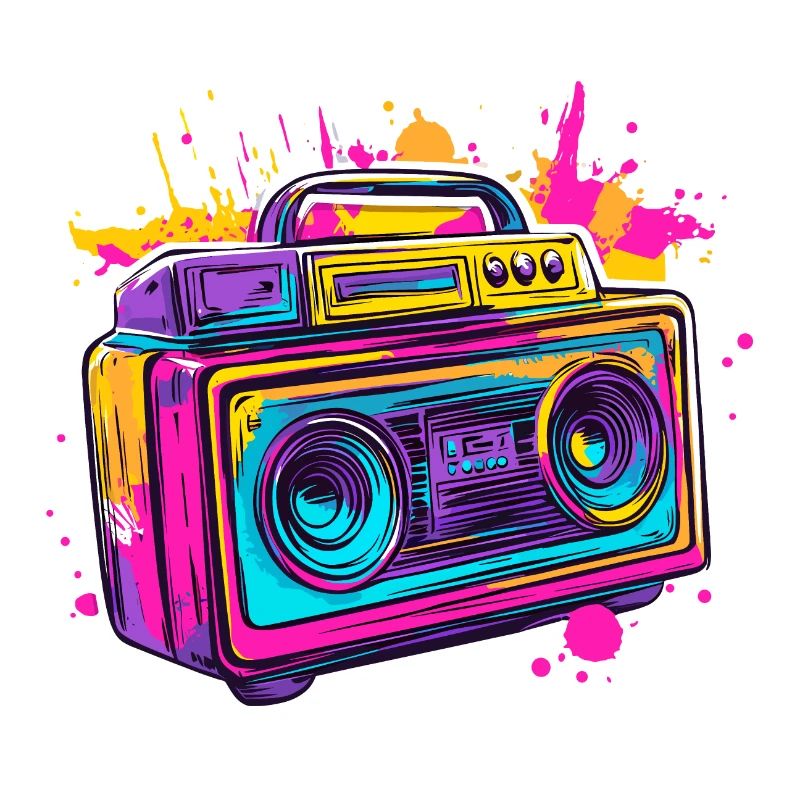 90s Boom Box Jukebox Retro vintage 80s