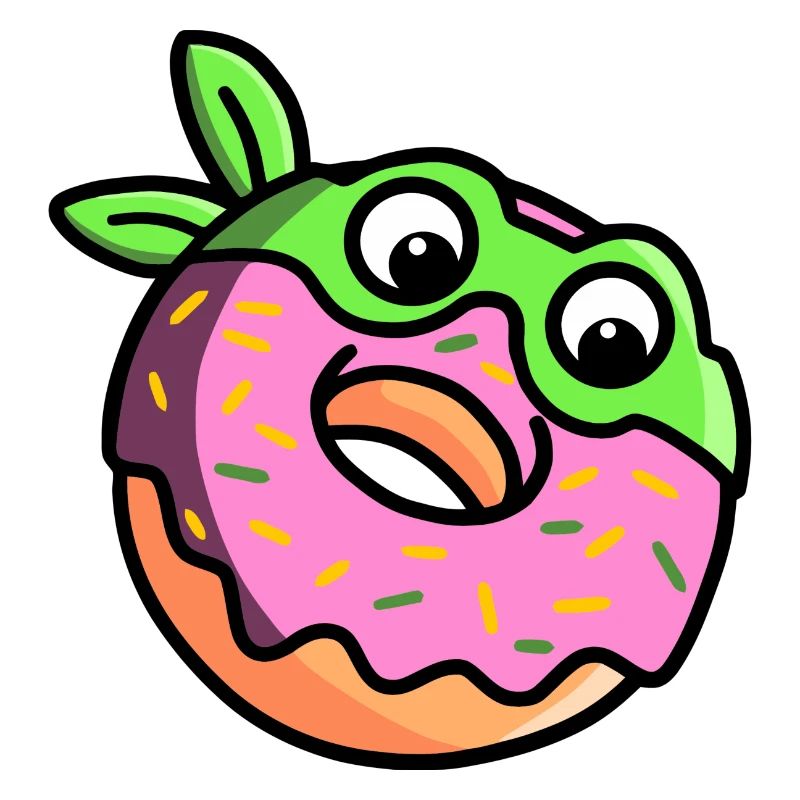 Cute Ninja Donut Fun Cartoon