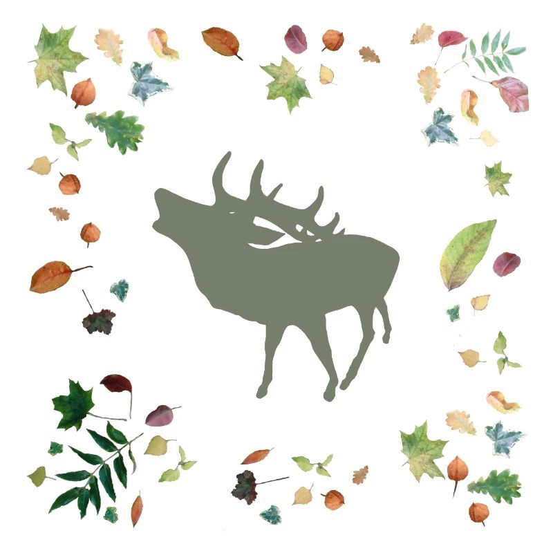 Hirsch mit Herbstlaub