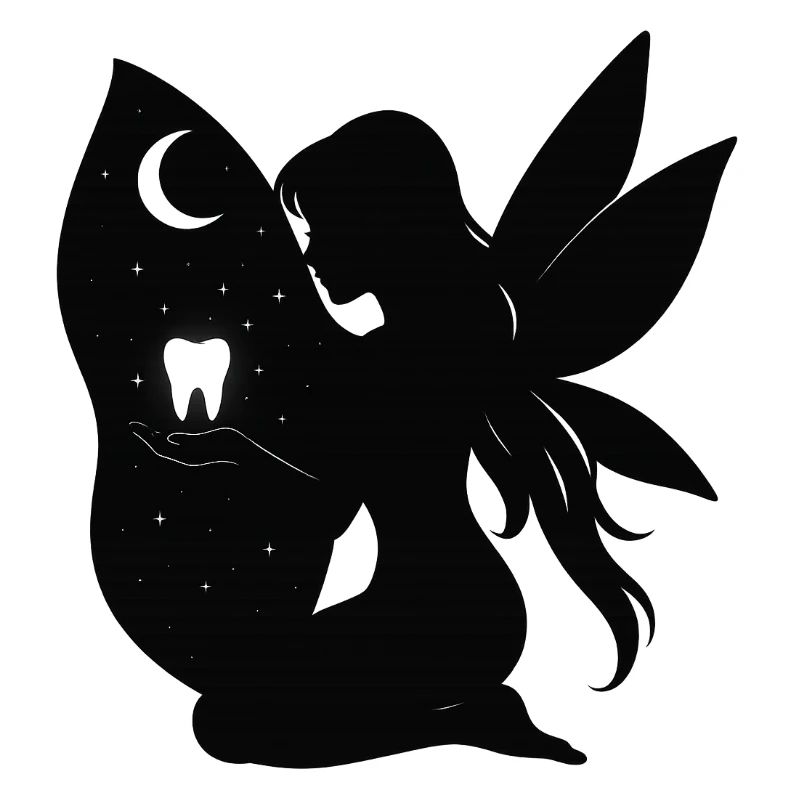 Silhouette de fée nocturne au clair de lune