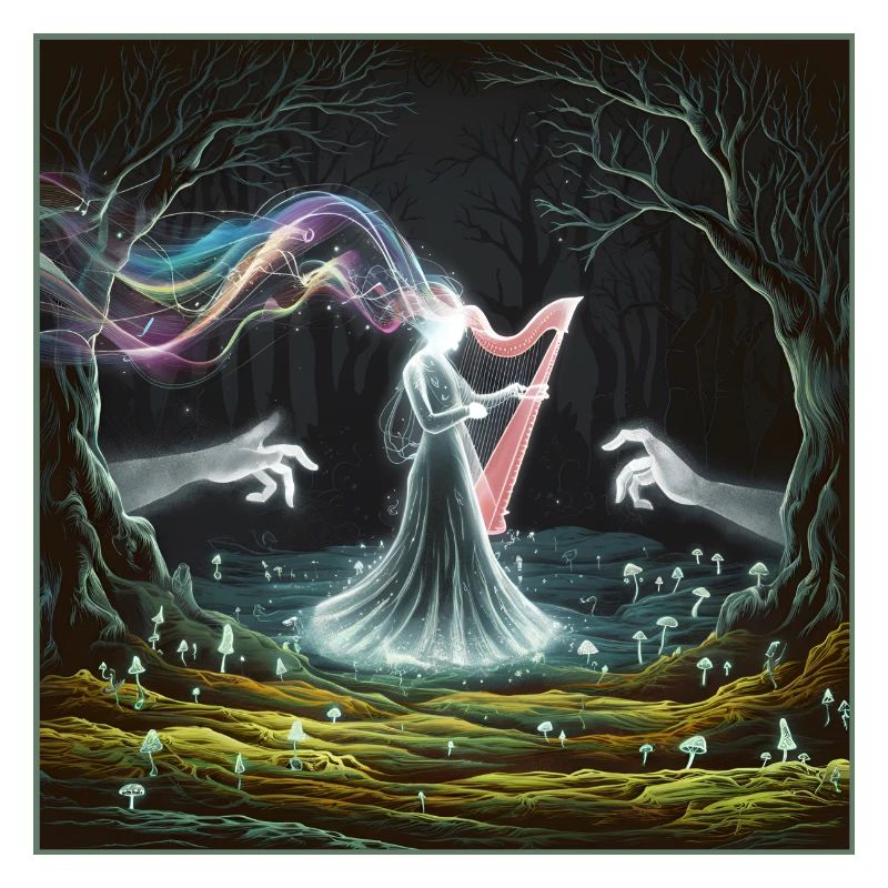 Conception de la sorcière de la harpe de la forêt enchantée