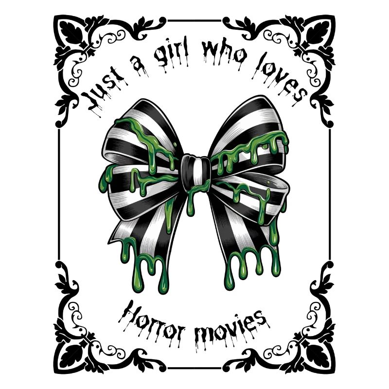 Black and white goth striped bow in a tarot frame