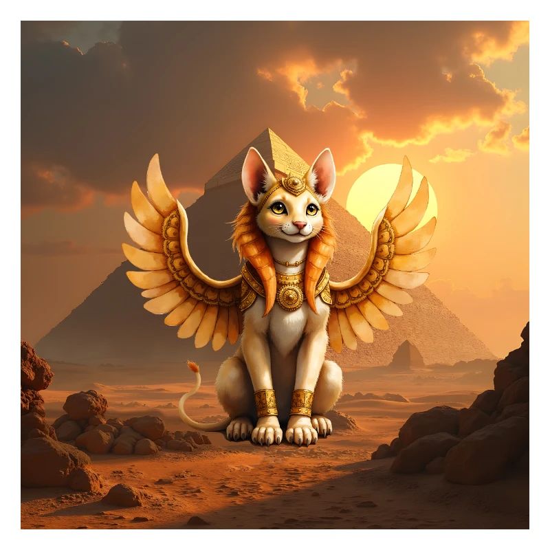 Chat ailé dans le désert d’Égypte