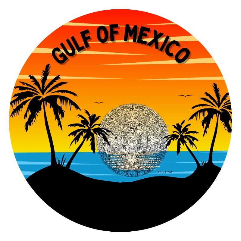 Golfe Mexique coucher de soleil Palmier
