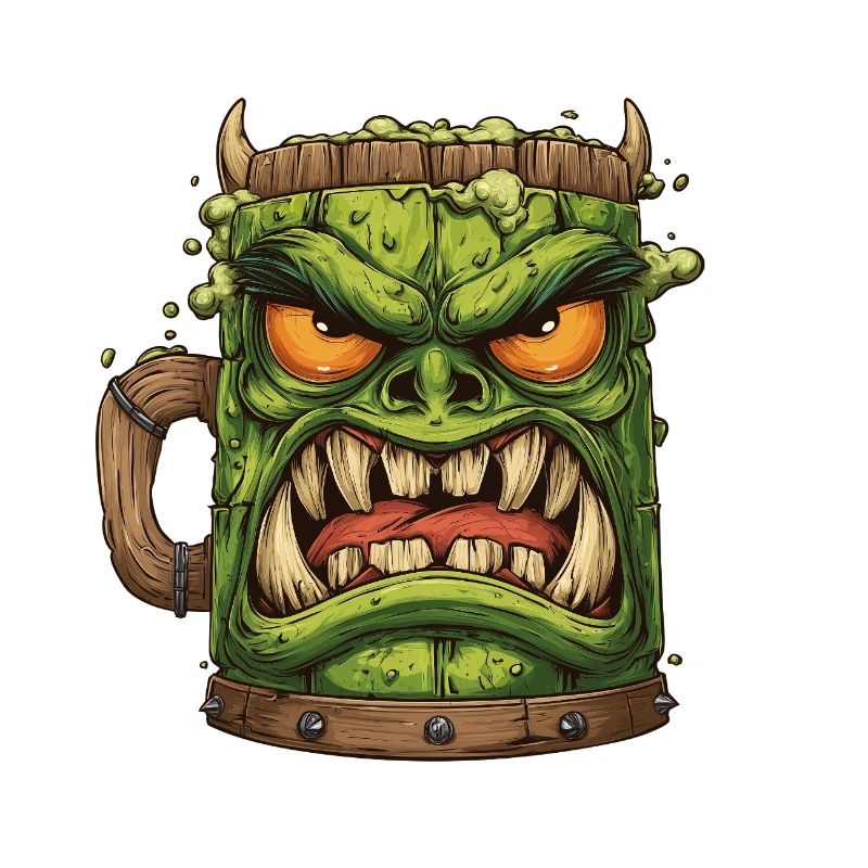Grimmiger grüner Goblin Becher