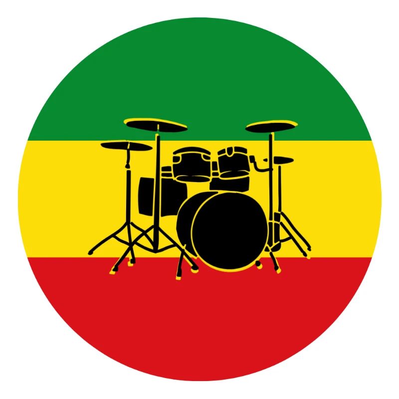Reggae drums silhouette