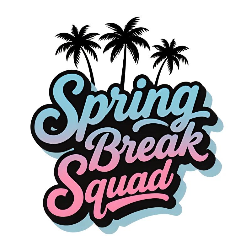 Spring Break Squad Palm Trees Tropical Holiday Party