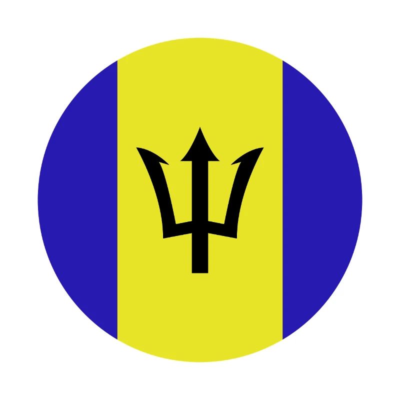 Drapeau rond de la Barbade