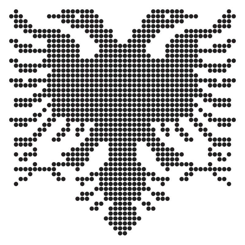 Double Head Albanian Eagle dotted  Silhouette