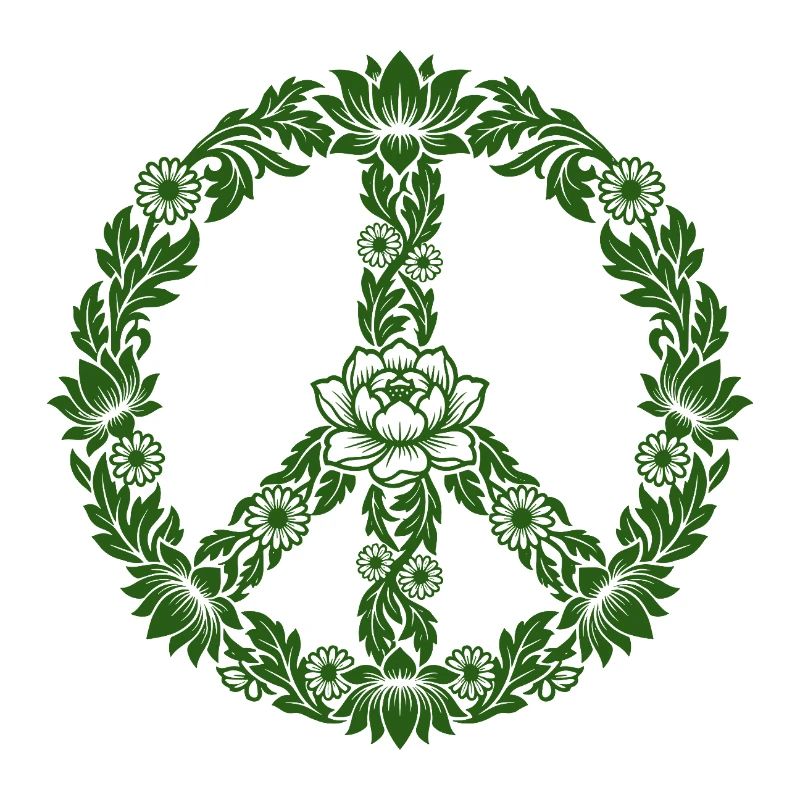 Peace Sign Floral Boho Style