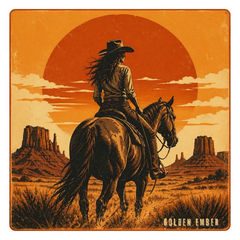 Coucher de soleil du Cheval Braise d’Or