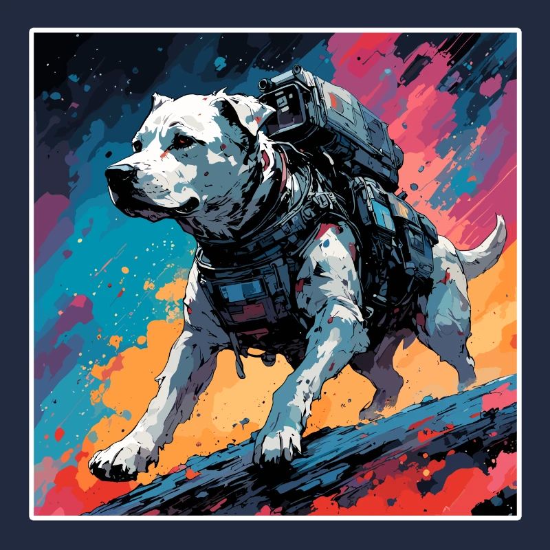 Astronaute / Espace / Vaisseau spatial / Chien