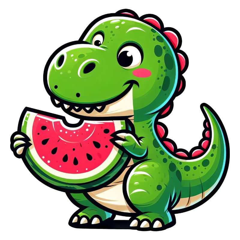 Crocodile avec pastèque fruité drôle