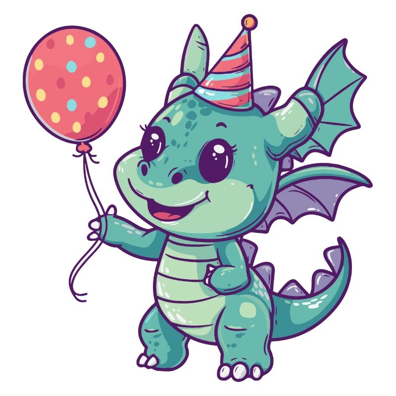Drache Geburtstag Comic Niedlich