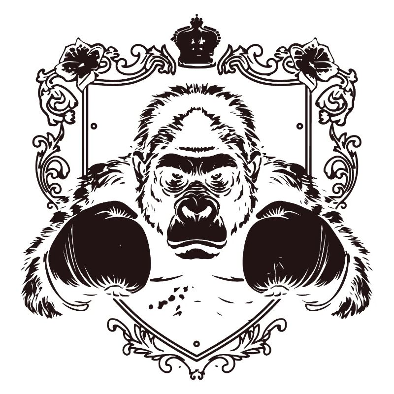  Gorilla mit Kampfpose