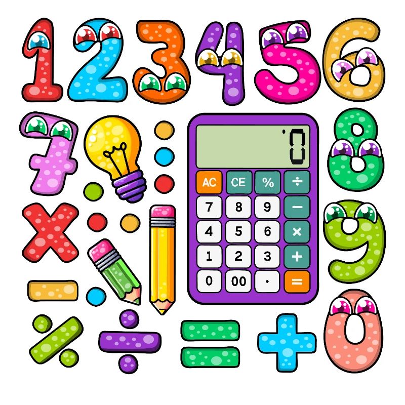 Playful Math Numbers Clipart