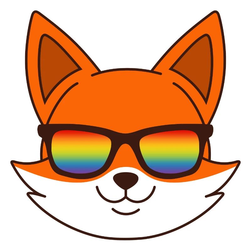 Fuchs mit Regenbogen Sonnenbrille