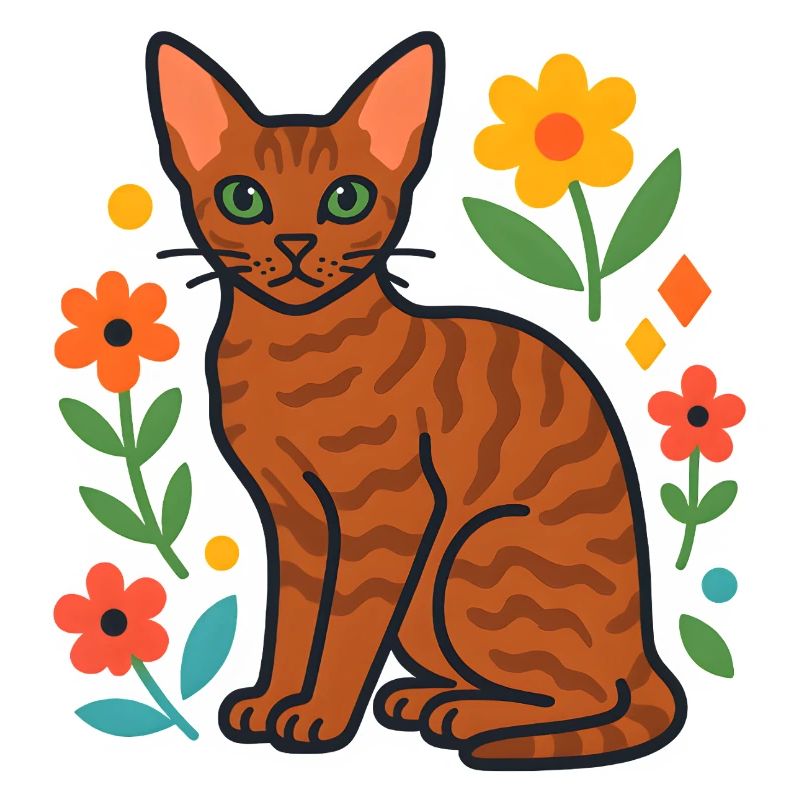 Le chat de Devon Rex dans la parade florale