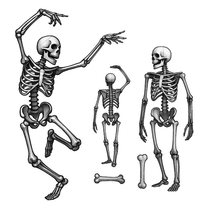 SKELETONS DANCER #1 - black & white