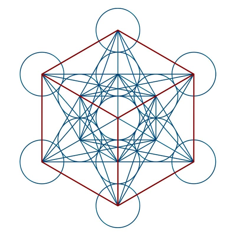 Metatron's Cube - blue red