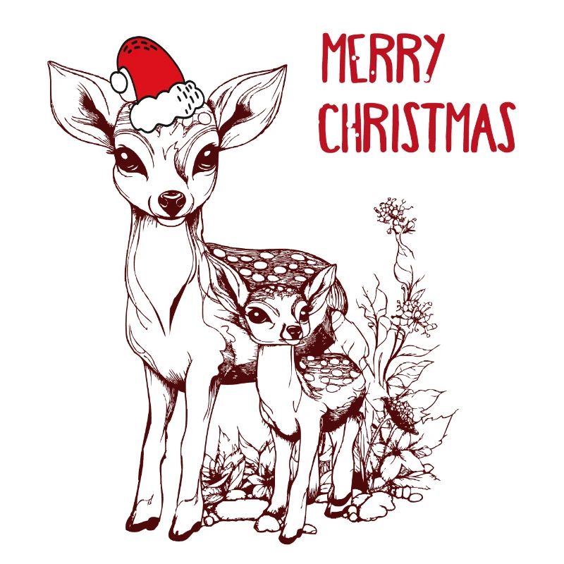 Weihnachten Reh mit Kitz