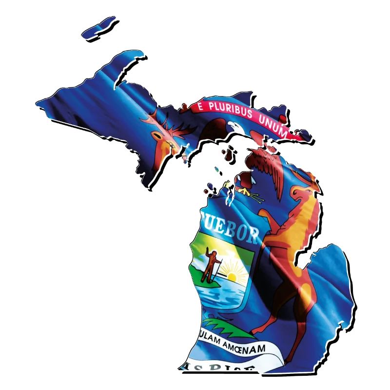 Michigan (USA) | echte Flagge | Flag Map