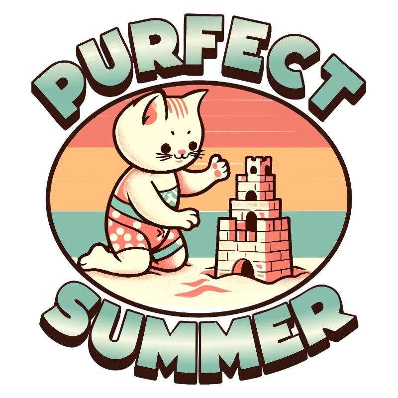 Purfect Summer - Chat d’été sur la plage de sable