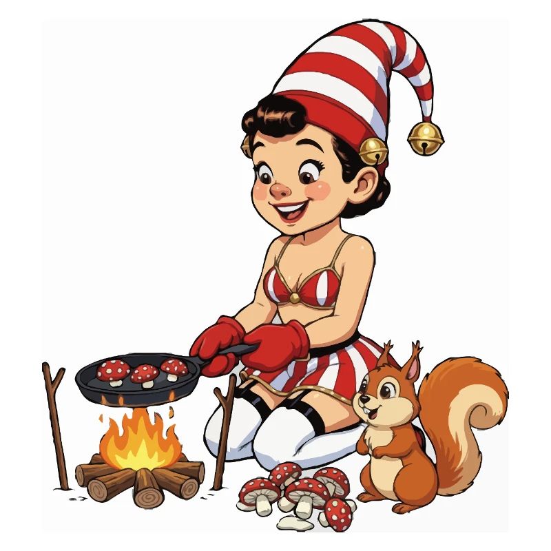 Leprechaun-Mädchen backt Pilze