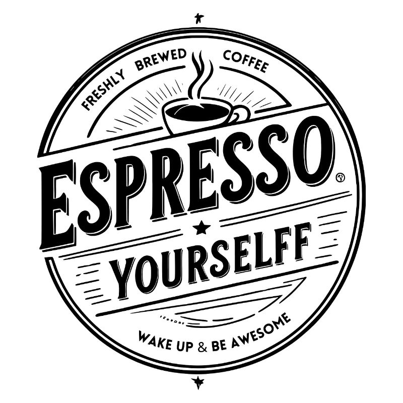 Espresso Yourself – Vintage Kaffee Abzeichen, schwarz