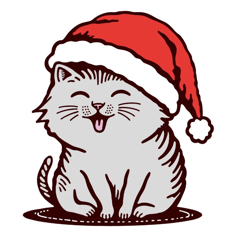 Cat in a Santa hat