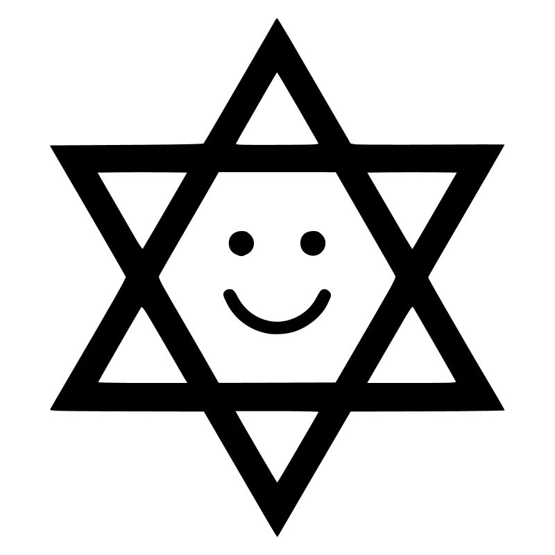 Drôle d’étoile de David avec visage souriant