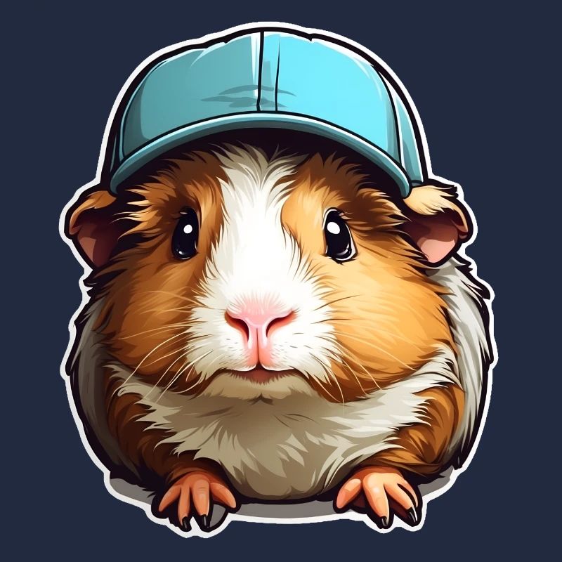 Guinea pig with blue cap
