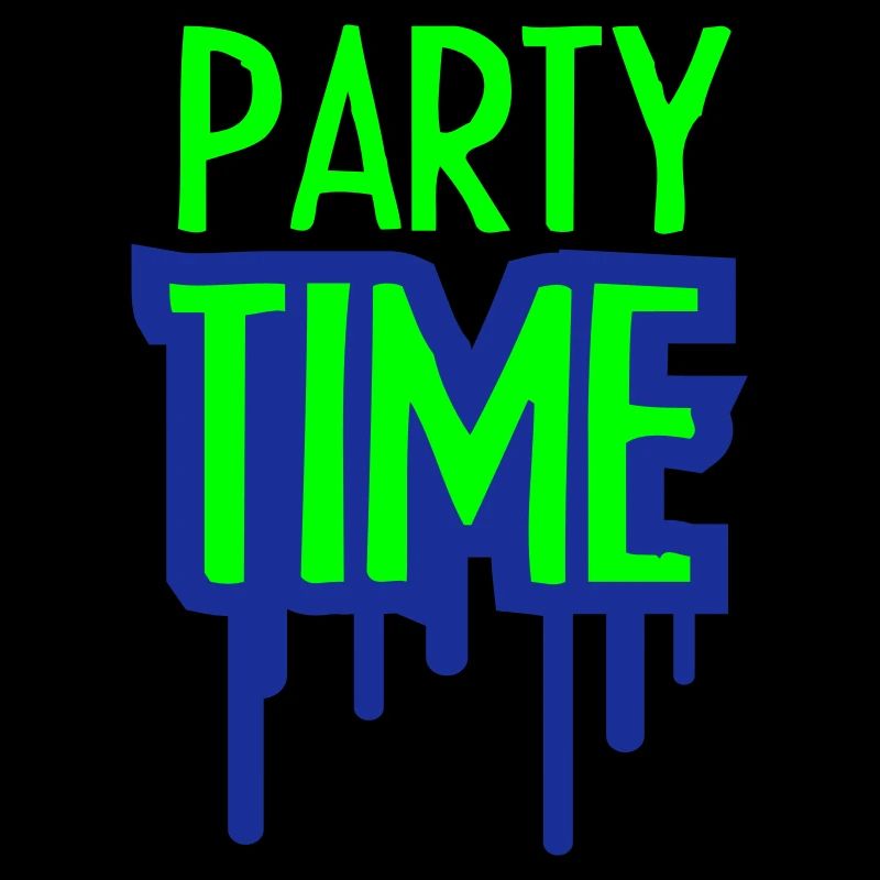 Party Time Crew Logo Feiern Team Freunde Mitglied