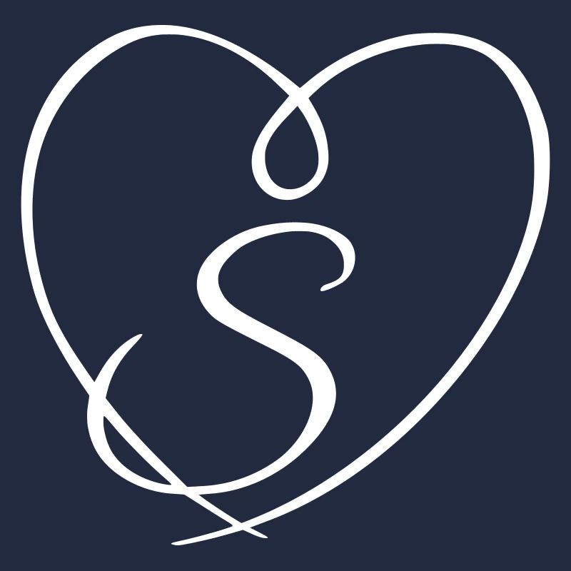 Letter S Calligraphy Heart