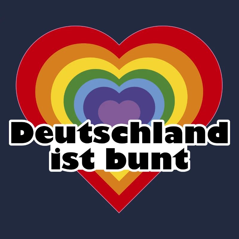 Deutschland ist bunt Herz in Regenbogen Farben