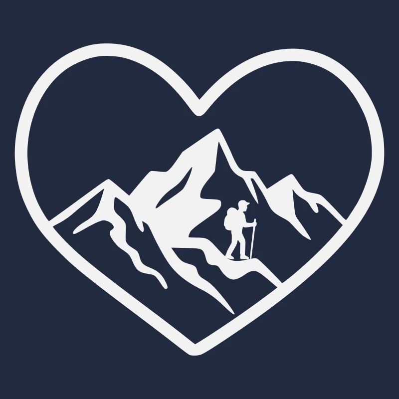 Herz Bergwanderer Panorama
