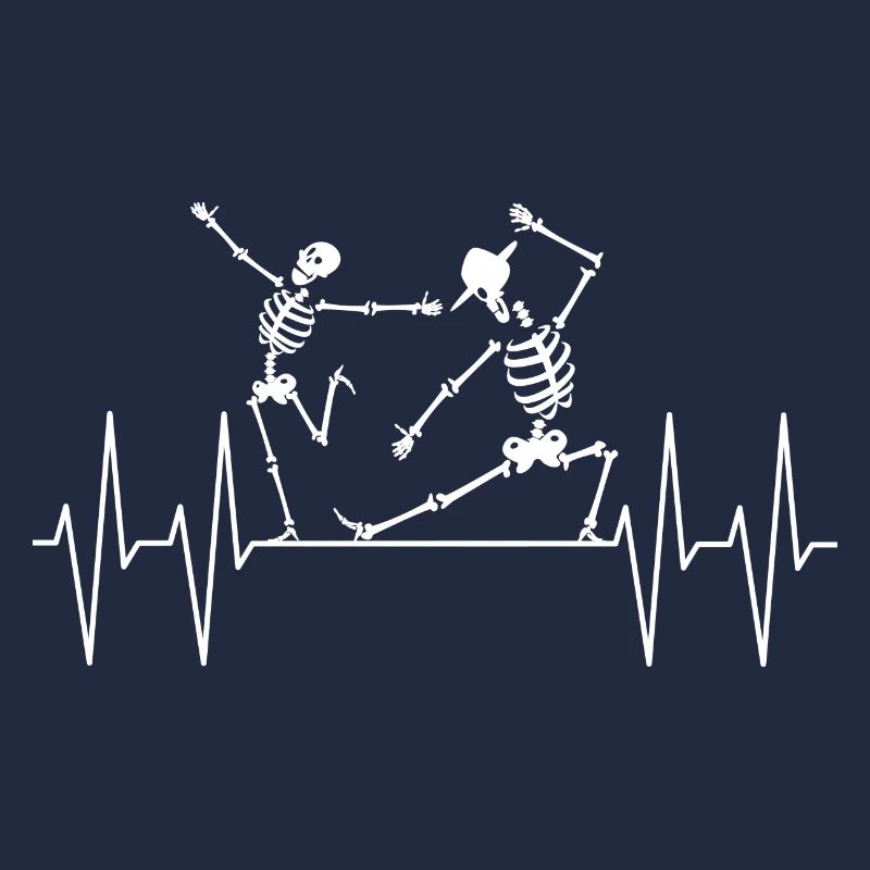 Illustration de couple de squelette dansant