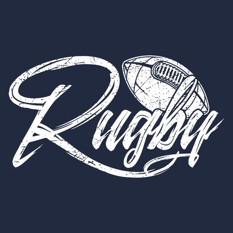 Conception typographique dynamique sur le thème du ballon de rugby
