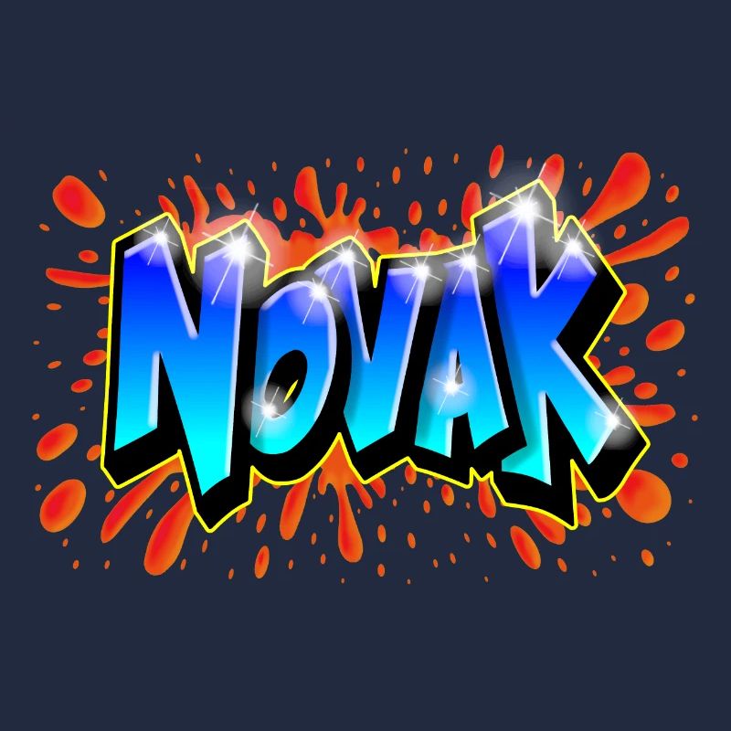 Graffiti NOVAK Splash Rot Kind Geschenk