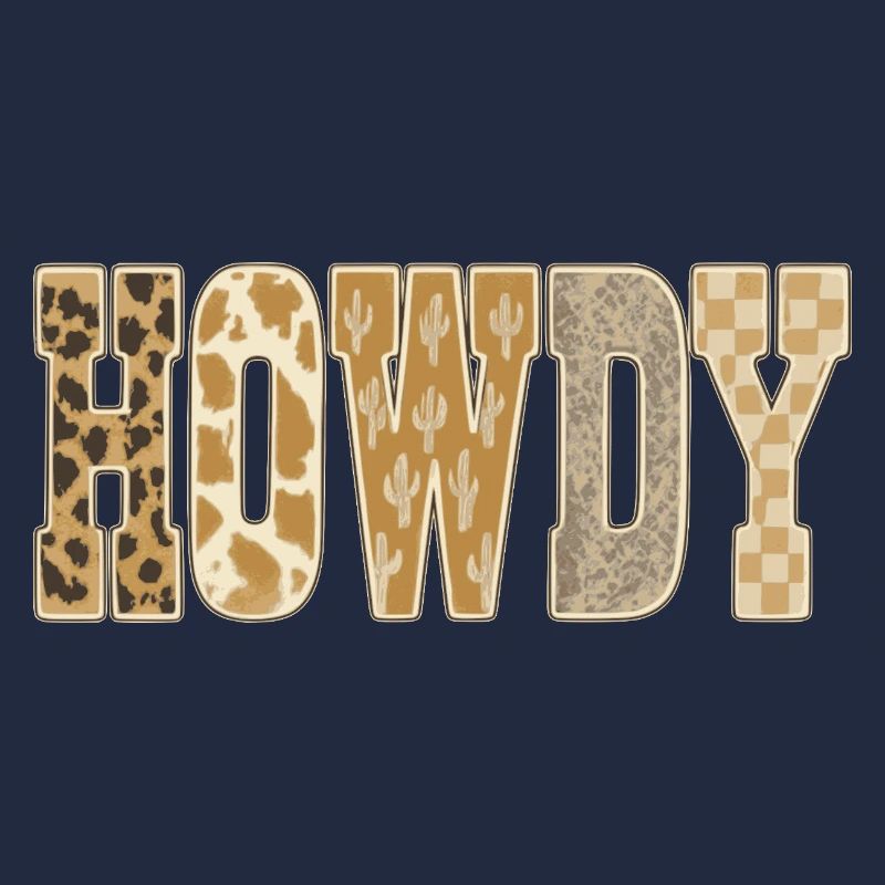 Howdy Desert Cactus Pattern Cowboy