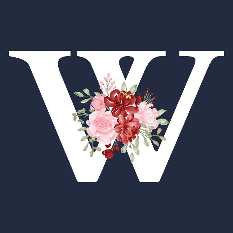 Buchstabe w floral rot