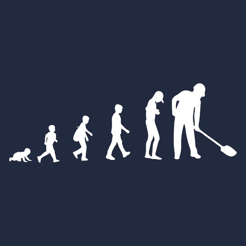 Evolution vom Baby zum Bauarbeiter