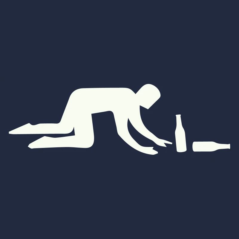 Drunkard silhouette with bottle