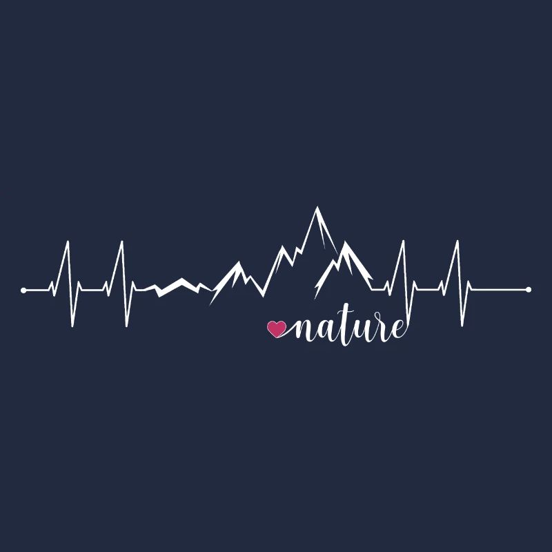 Love Nature Mountains Heart Rate ECG - Conception graphique