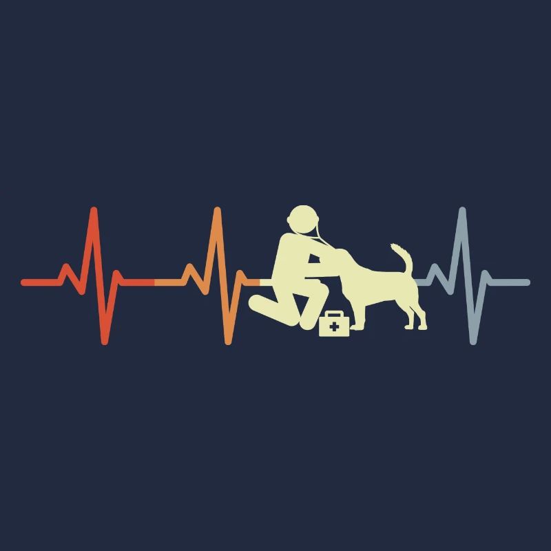 Veterinarian Stick Figures ECG
